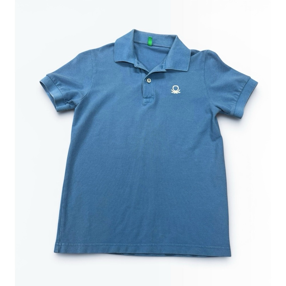United Colors of Benetton Blue VTG 90s Y2K Youth Sz XL Polo Golf Shirt 11-12